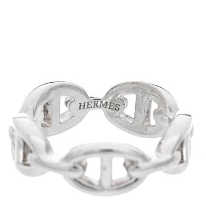 Hermes Sterling Silver PM Chaine d'Ancre Enchainee Band Ring 54 6.75 4 of 8