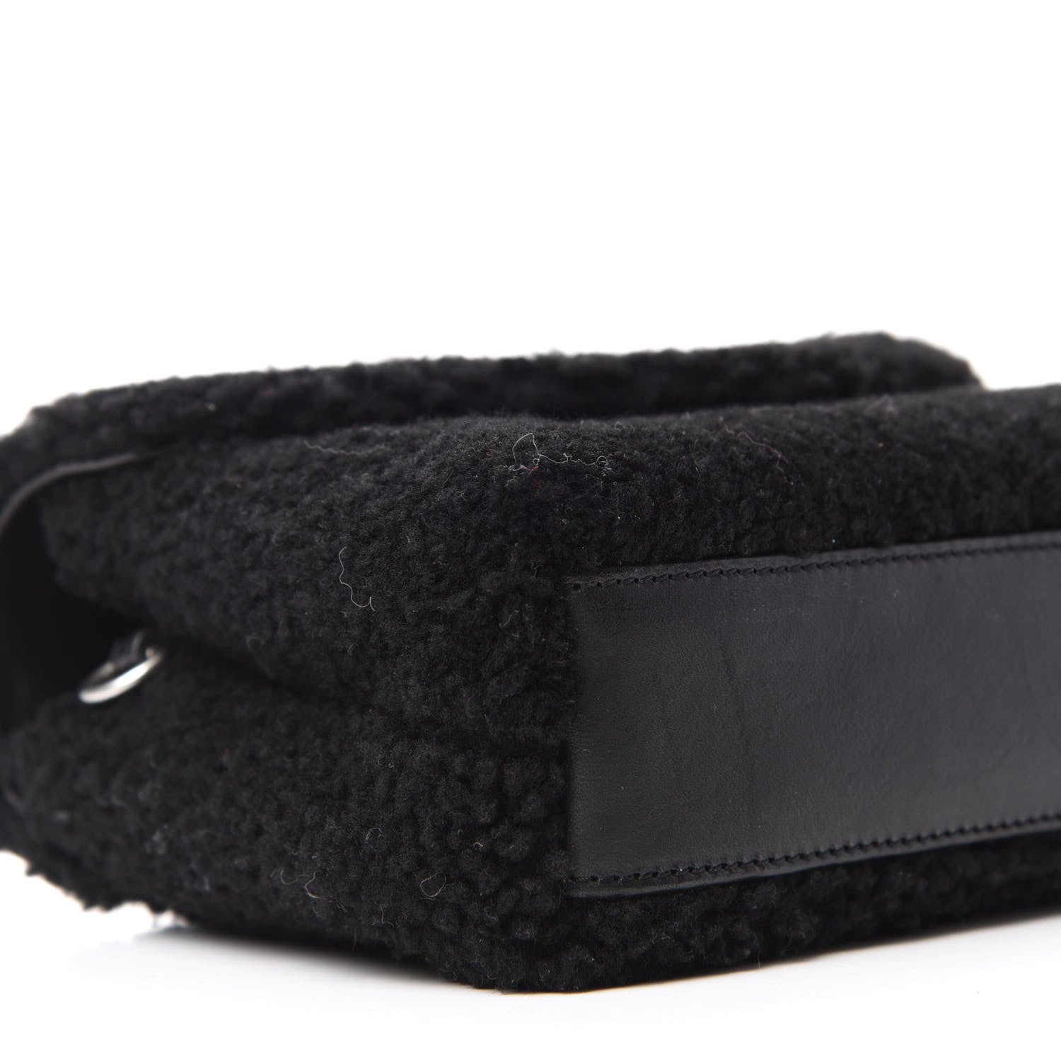 Saint Laurent Shearling Toy Loulou Shoulder Bag Black 6 of 11