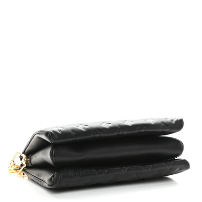 Louis Vuitton Lambskin Embossed Monogram Coussin PM Black 4 of 8