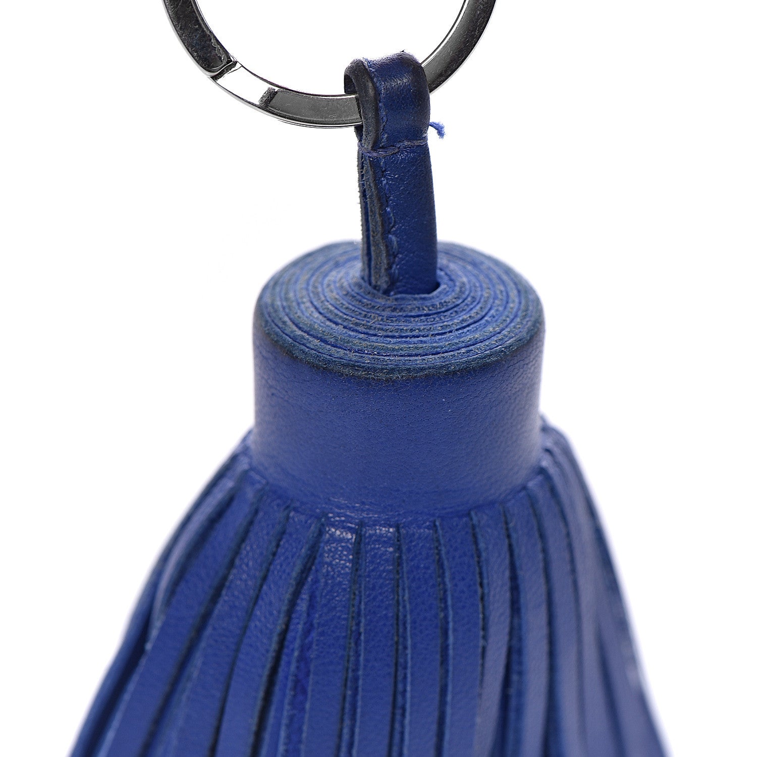 Hermes Lambskin Carmen Tassel Key Holder Bleu Electrique 4 of 4