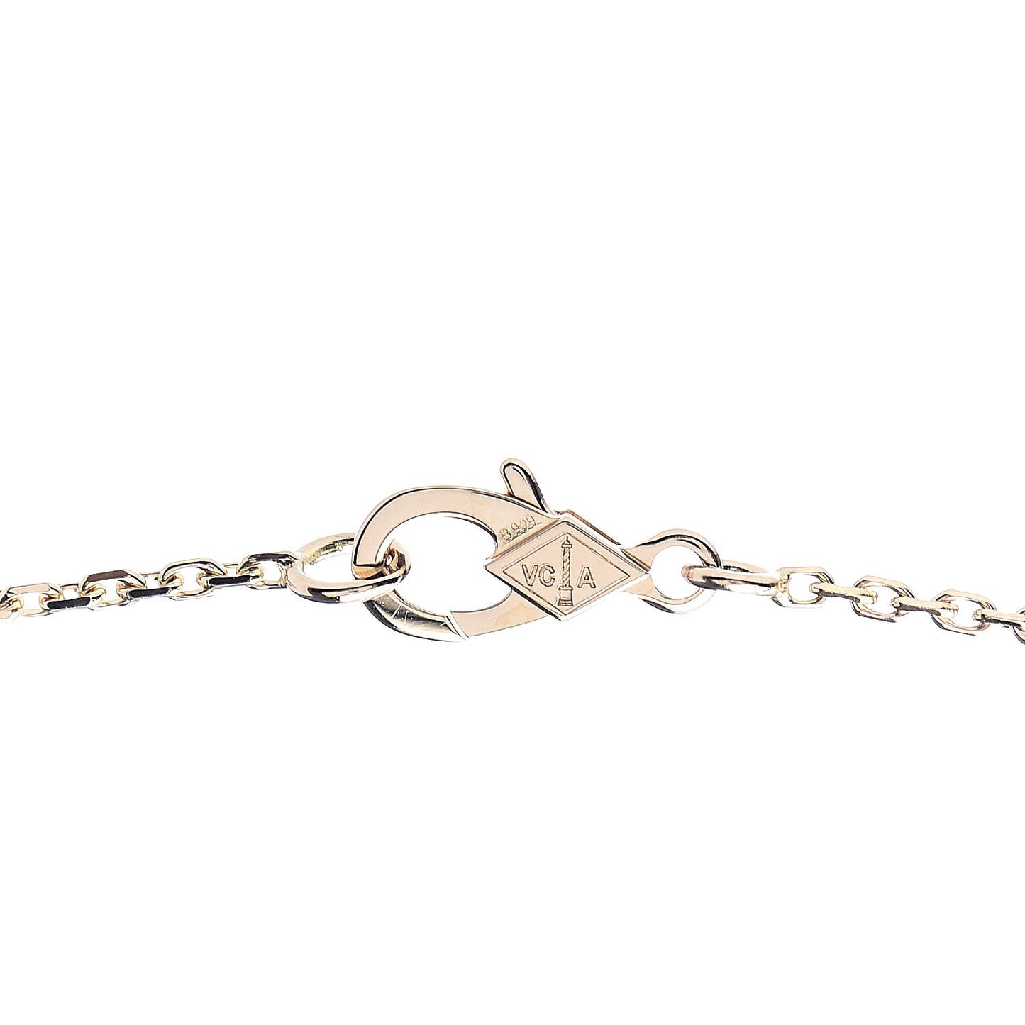 18K Yellow Gold Mother of Pearl Lucky Alhambra Butterfly Pendant Necklace