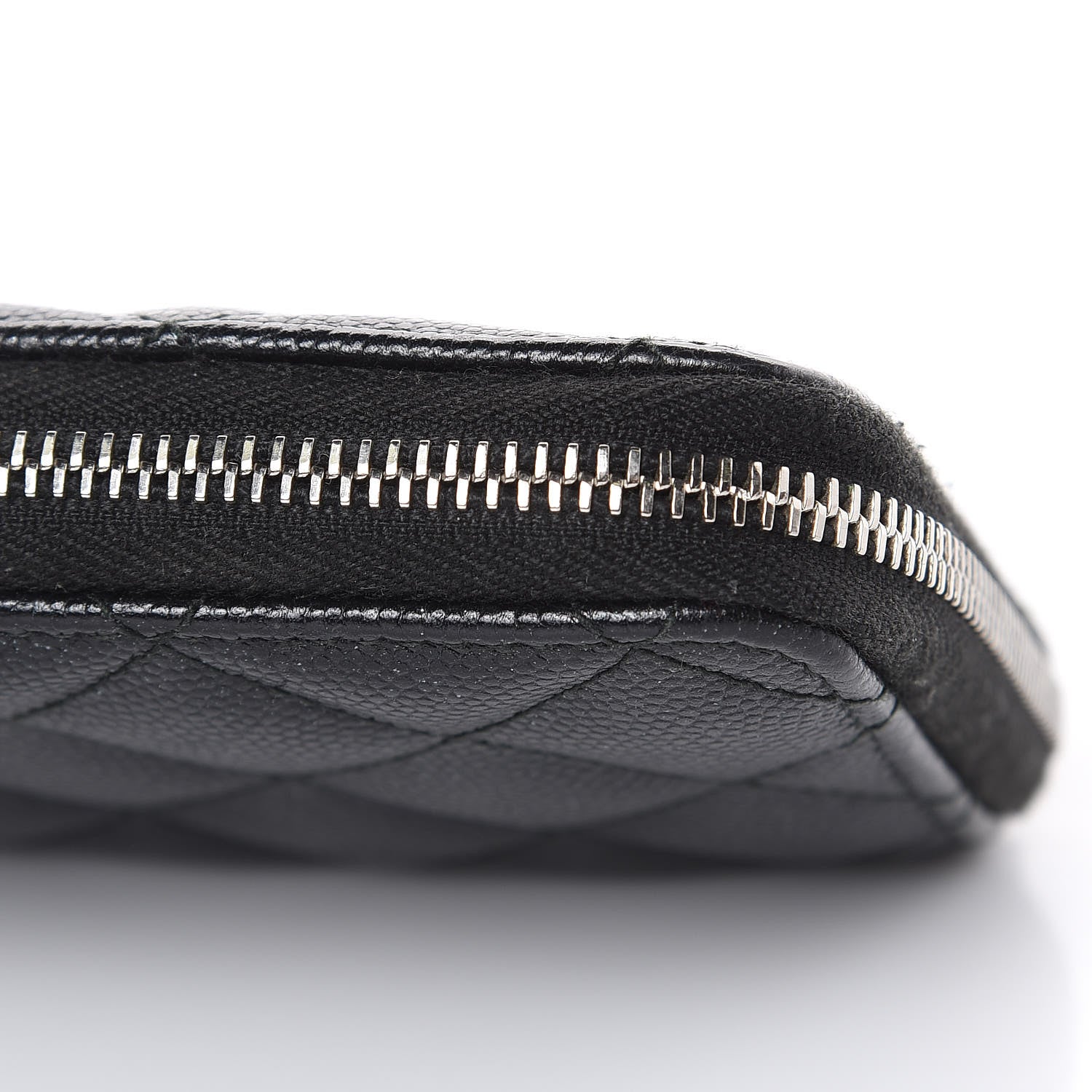 Chanel Metallic Caviar Quilted Medium Zip Around Wallet Black 11 of 11