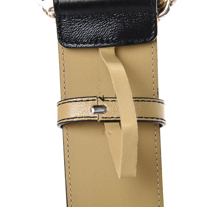 Gucci Calfskin Striped Textured Double G 50mm Belt 85 34 Black Beige 6 of 6