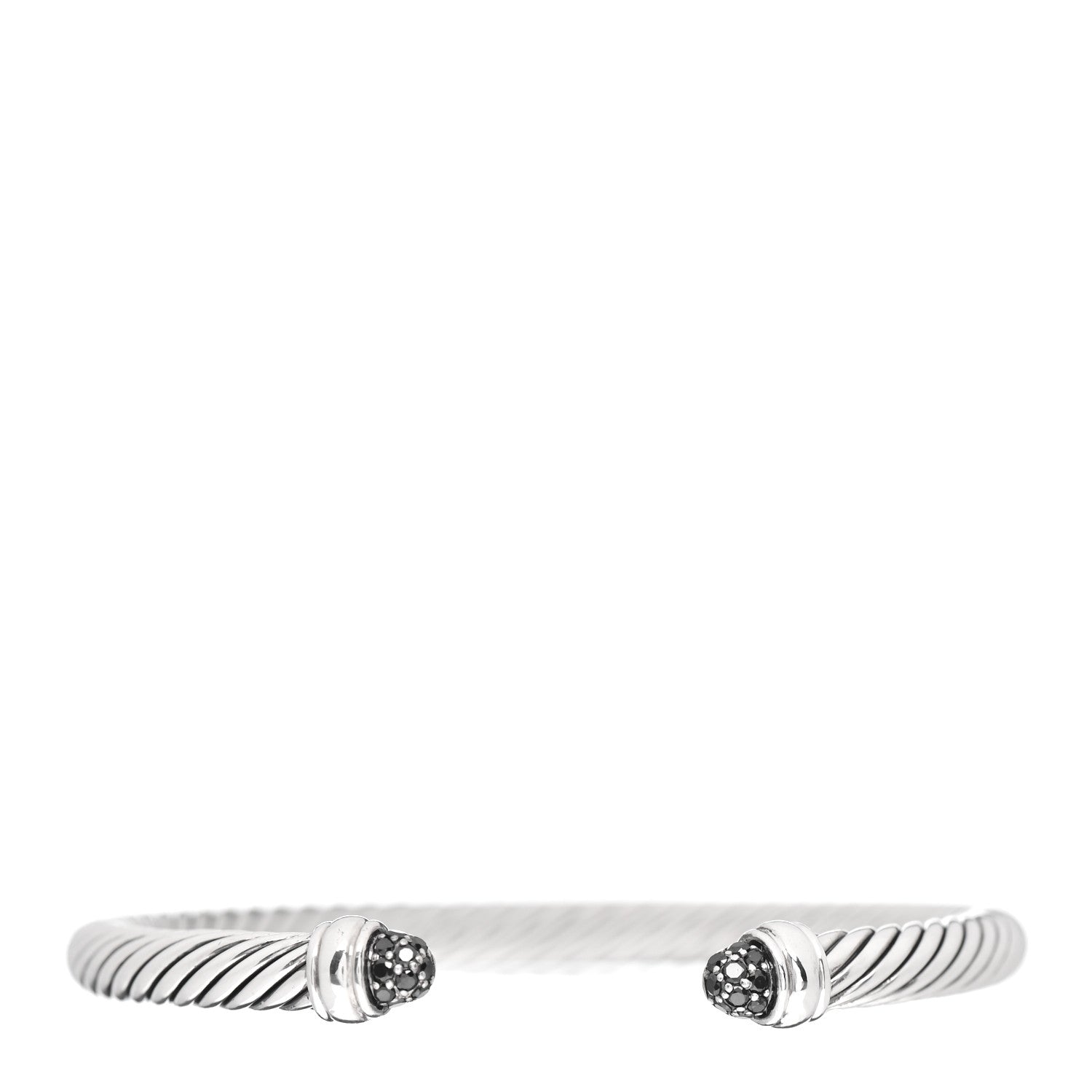 David Yurman Sterling Silver Black Diamond 5mm Cable Classics Bracelet 1 of 4