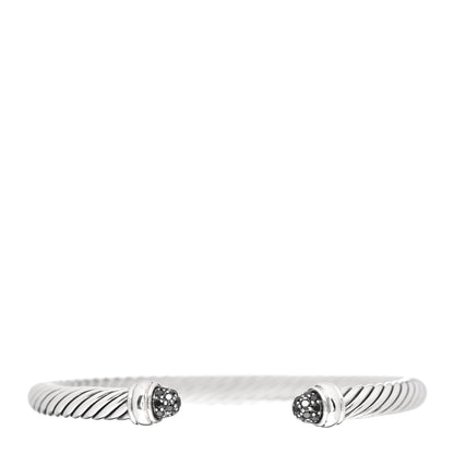 David Yurman Sterling Silver Black Diamond 5mm Cable Classics Bracelet 1 of 4
