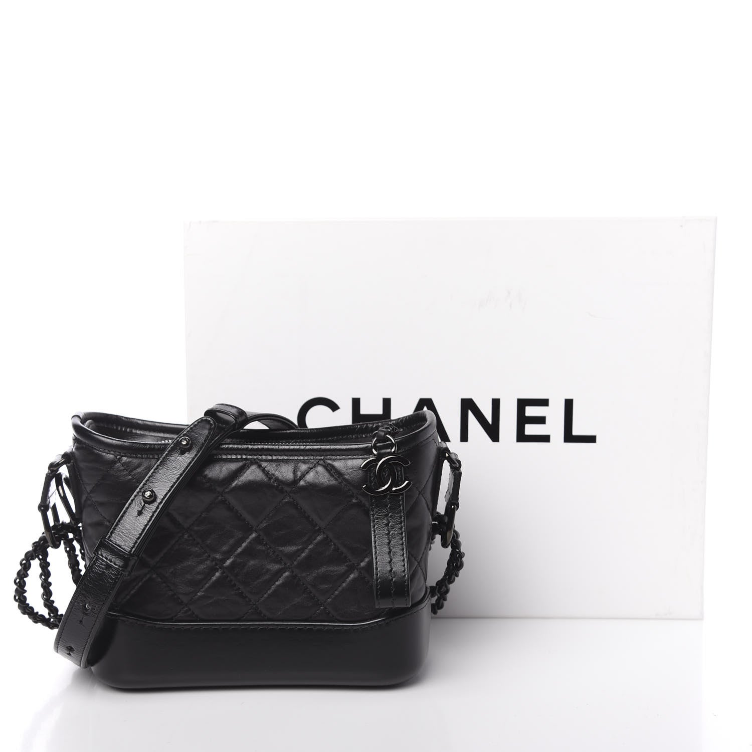 Chanel Aged Calfskin Quilted Small Gabrielle Hobo So Black 12 of 12