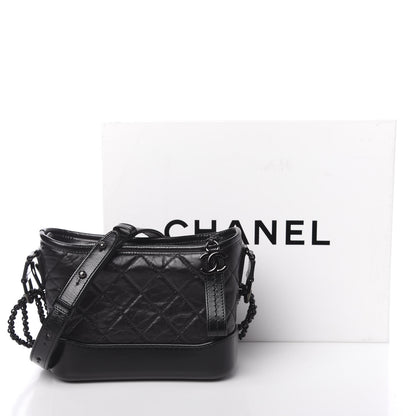 Chanel Aged Calfskin Quilted Small Gabrielle Hobo So Black 12 of 12