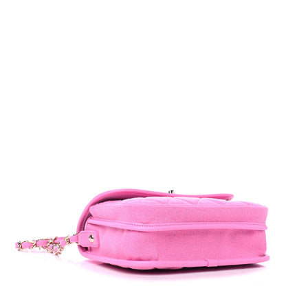 Chanel Denim Quilted Small Messenger Flap Neon Pink 3 of 5