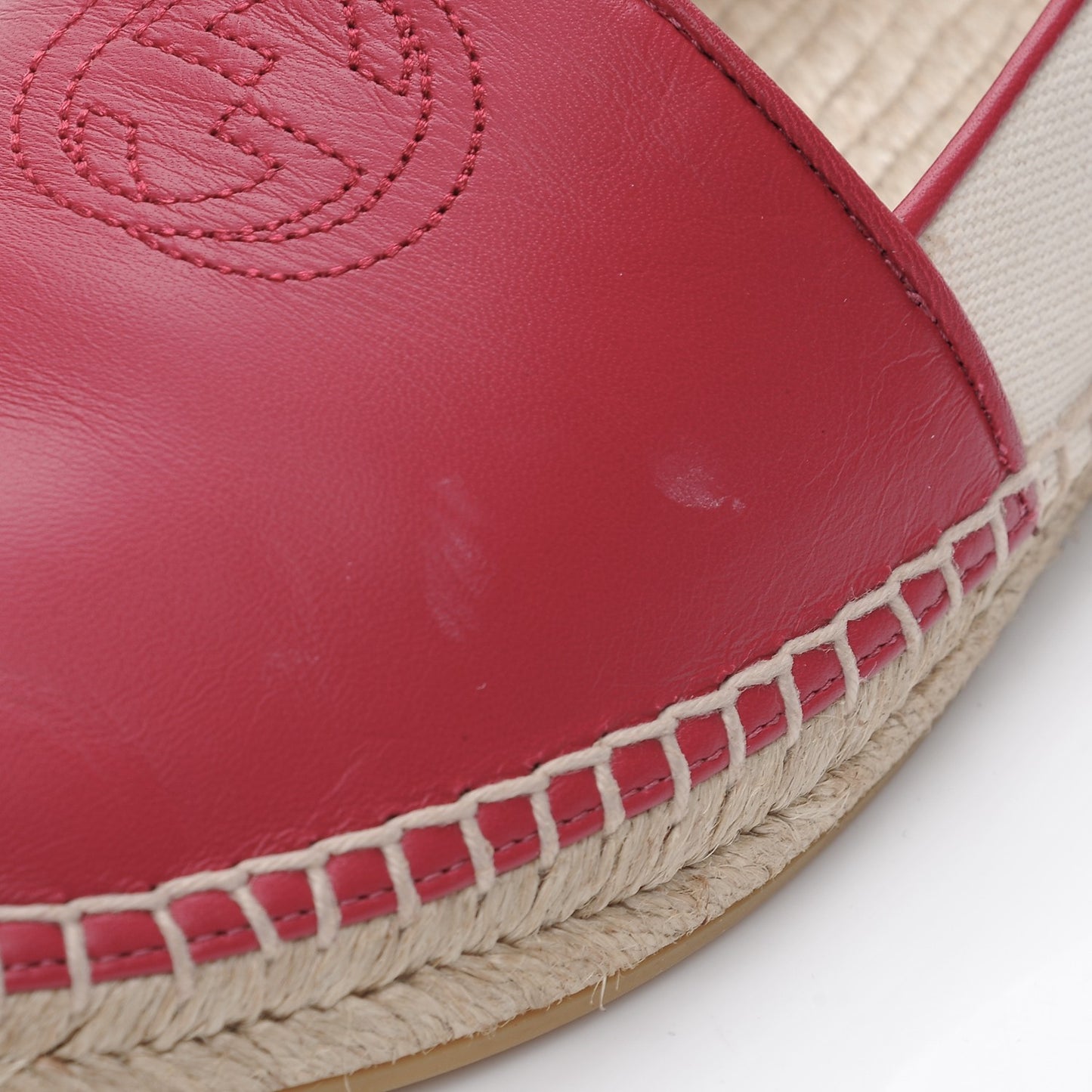Calfskin Canvas Espadrilles 37.5 Greggio Petunia