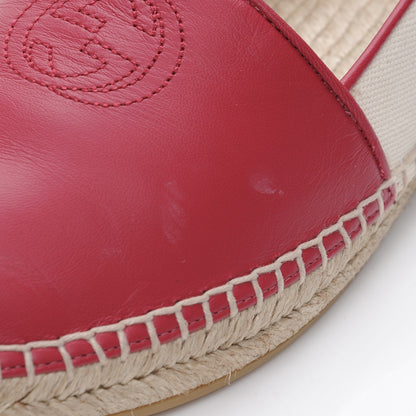Gucci Calfskin Canvas Espadrilles 37.5 Greggio Petunia 7 of 8