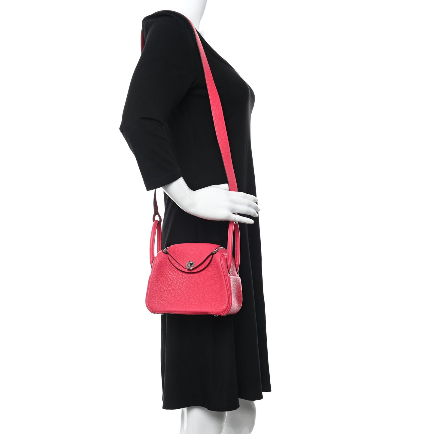Taurillon Clemence Mini Lindy 20 Rose Extreme