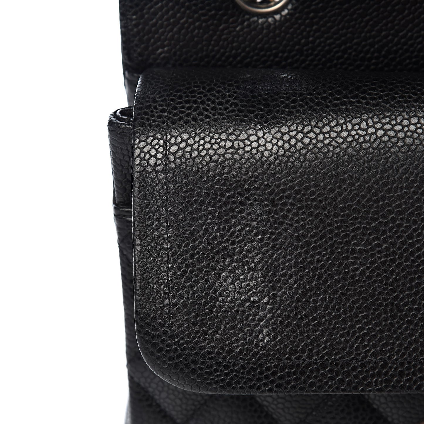 Caviar Quilted Medium Double Flap Black