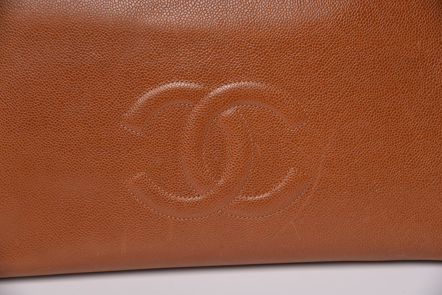 Chanel Caviar Large CC Shoulder Bag Light Brown 16 of 17
