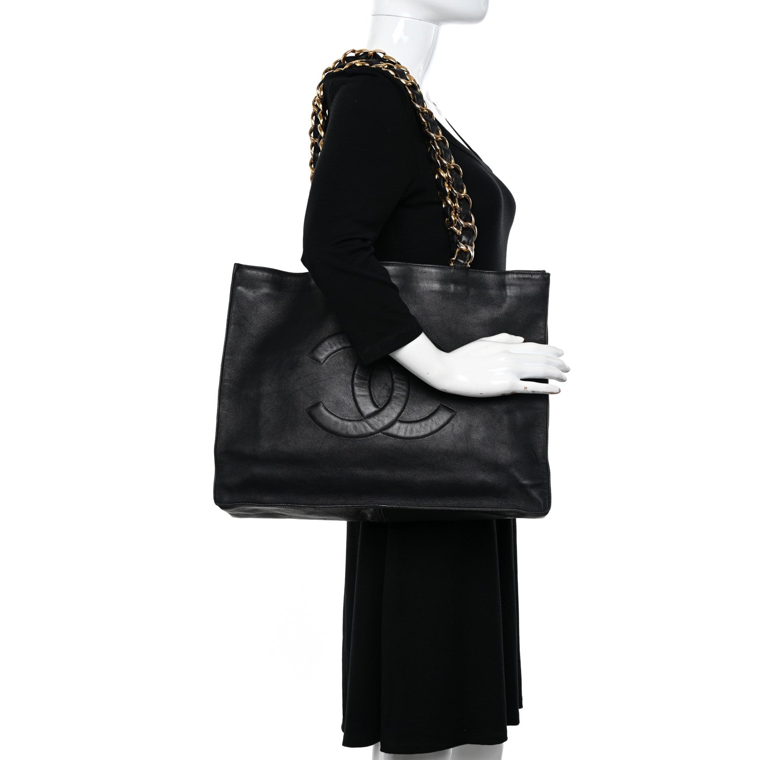 Chanel Lambskin CC Tote Black 2 of 16