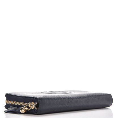 Gucci Pebbled Calfskin Soho Zip Around Wallet Blue 4 of 7