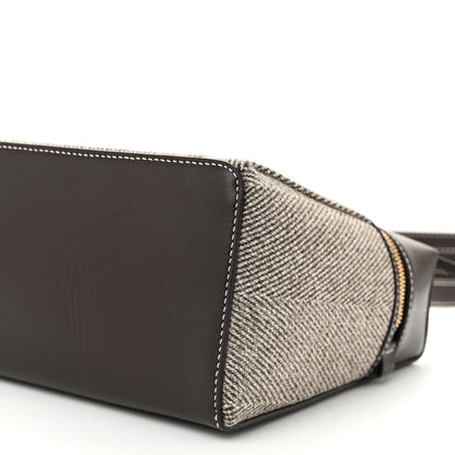 Loro Piana Calfskin Merino Wool Extra Bag L27 Natural Brown Dark Chocolate Licorice Sun Gold 9 of 9
