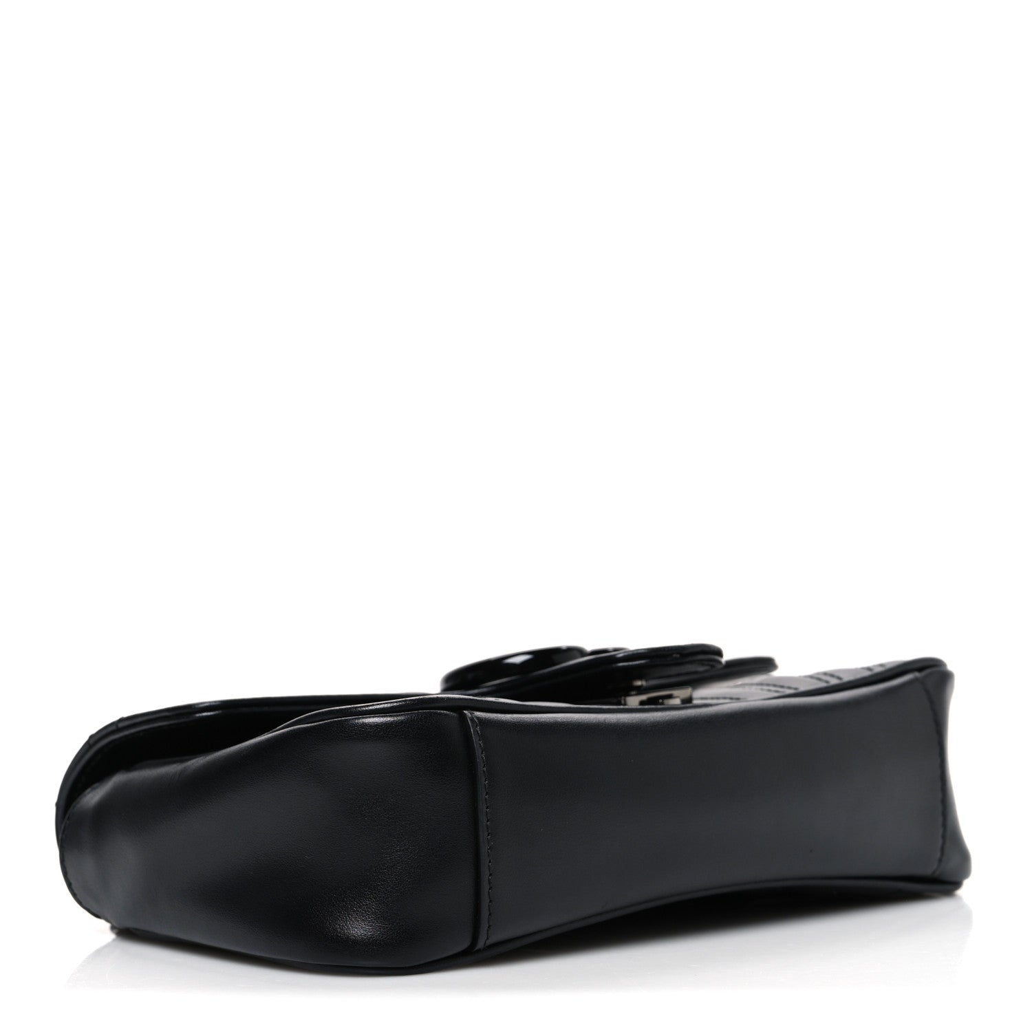 Gucci Calfskin Matelasse Monochrome Mini GG Marmont Shoulder Bag Black 4 of 12