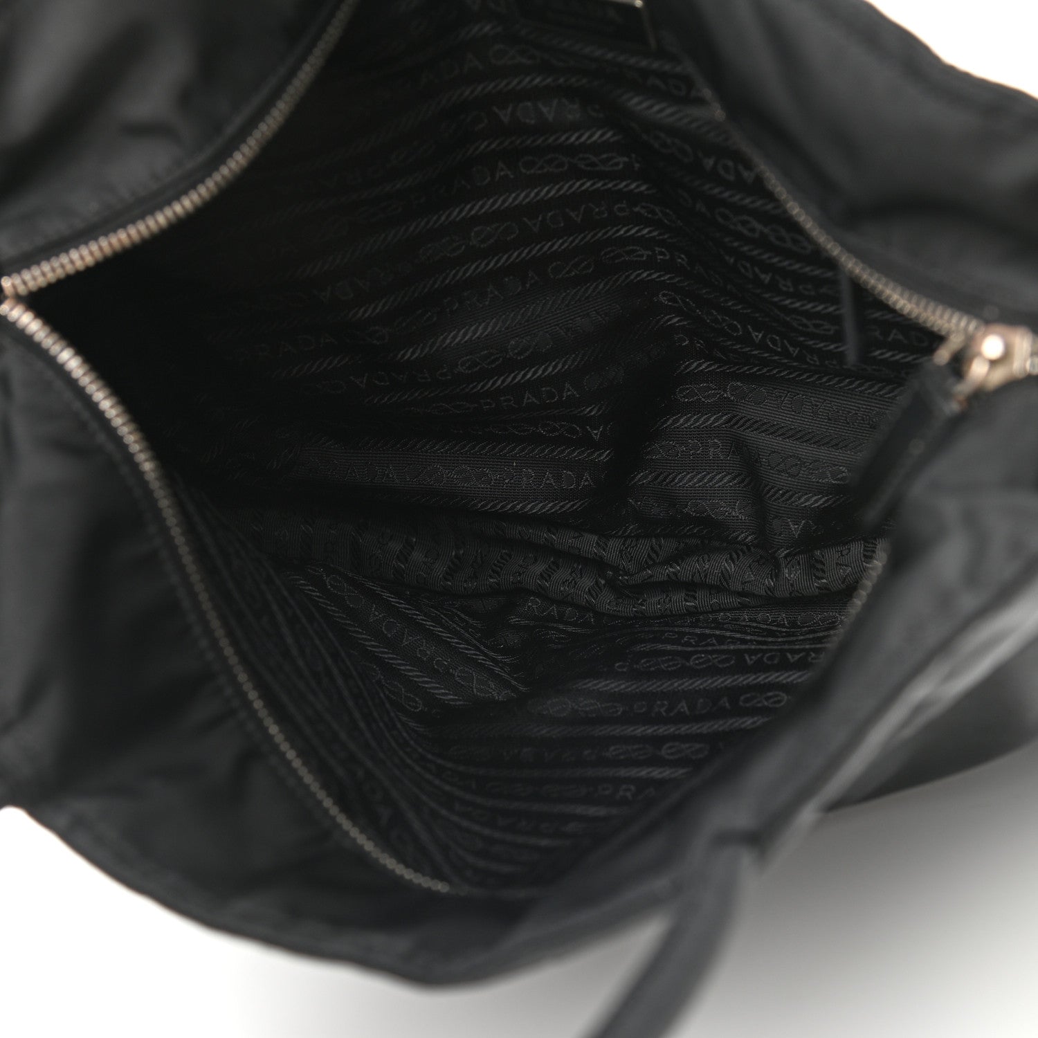 Prada Calfskin Tessuto Nylon Easy Shoulder Bag Black 1 of 13