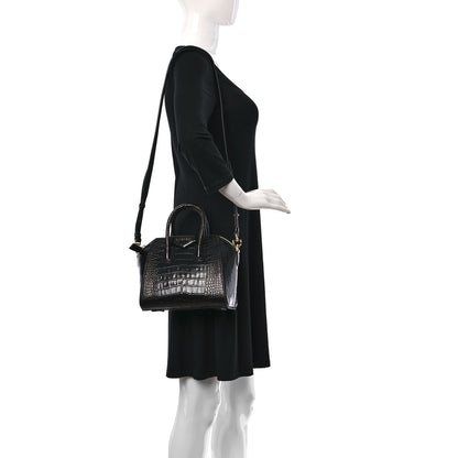 Givenchy Calfskin Crocodile Embossed Mini Antigona Black 2 of 10