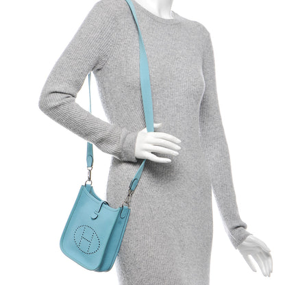 Hermes Taurillon Clemence Evelyne TPM Bleu Atoll 2 of 13