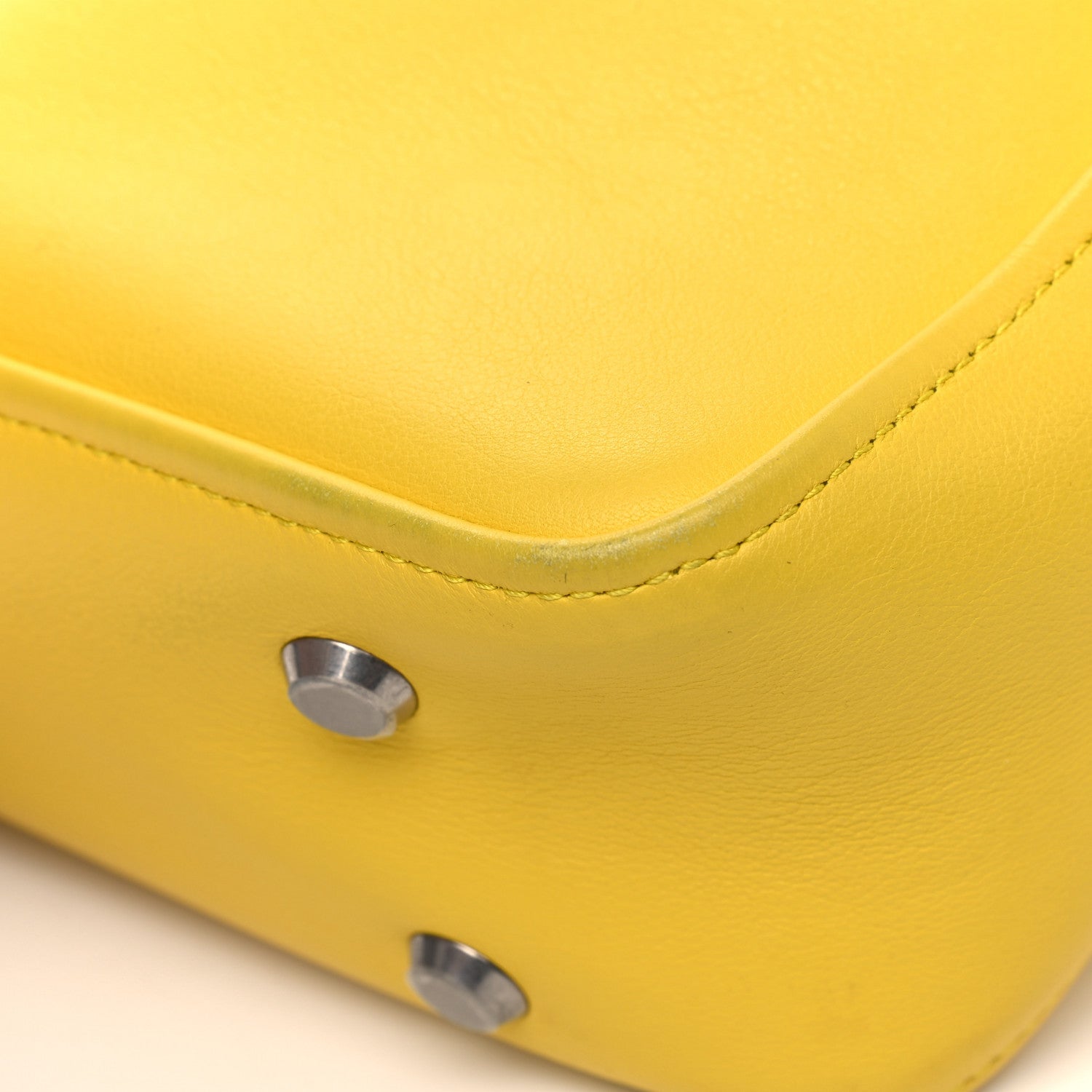 Balenciaga Shiny Day Calfskin Logo S Triangle Duffle Jaune Black 8 of 11