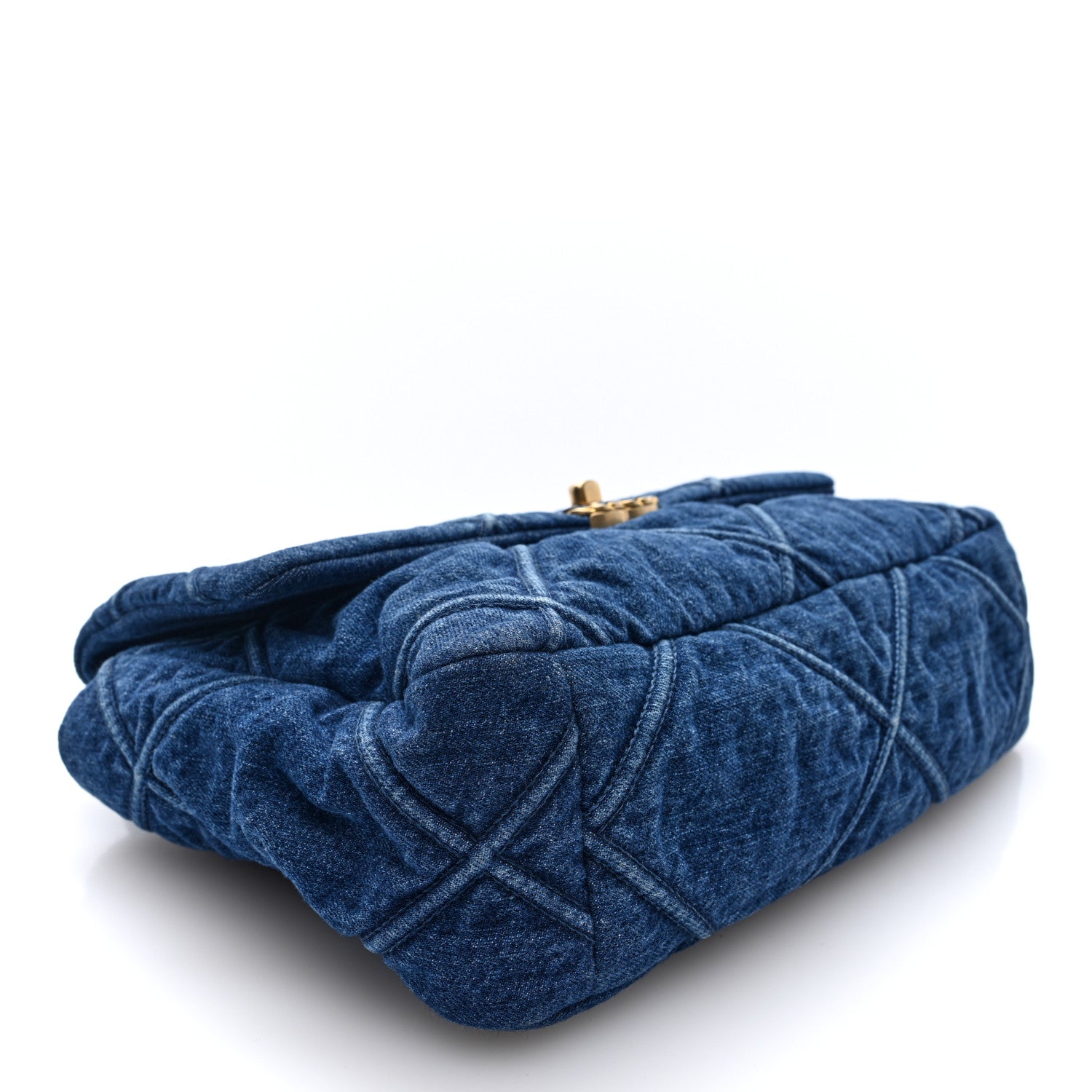 Chanel Denim Quilted Large Chanel 19 Flap Blue 4 of 10