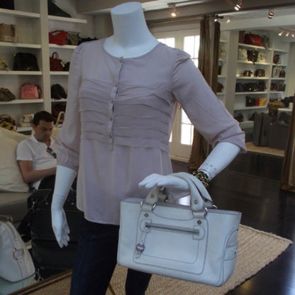Celine Leather Boogie Satchel White/Lavender 2 of 10