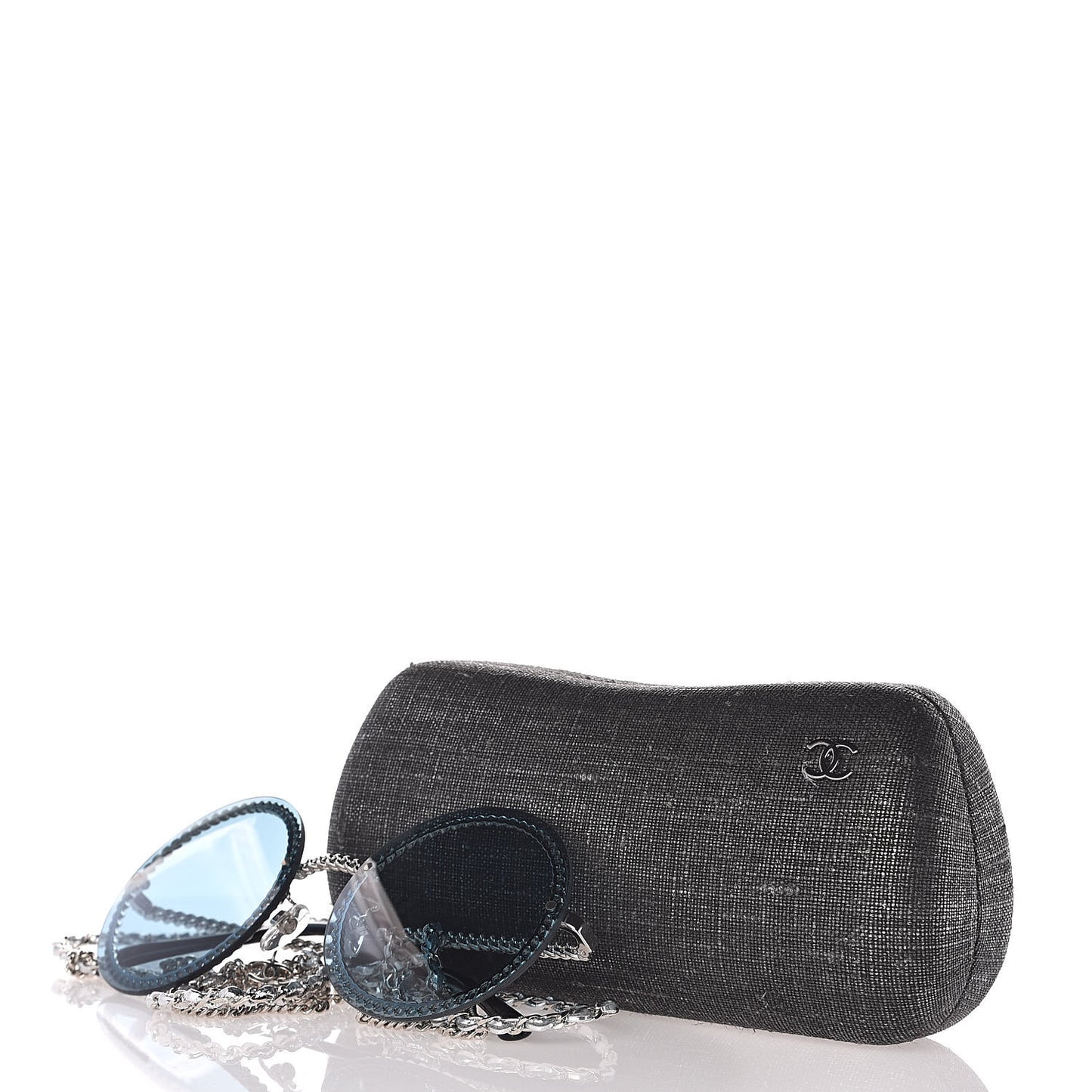 Chain Round Sunglasses 4245 Blue Silver