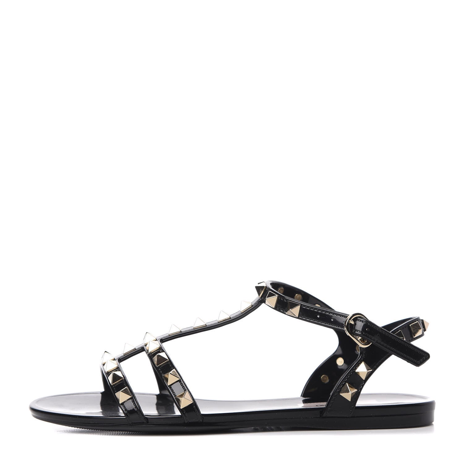 Valentino Garavani PVC Jelly Rockstud Caged Sandals 35 Black 1 of 7