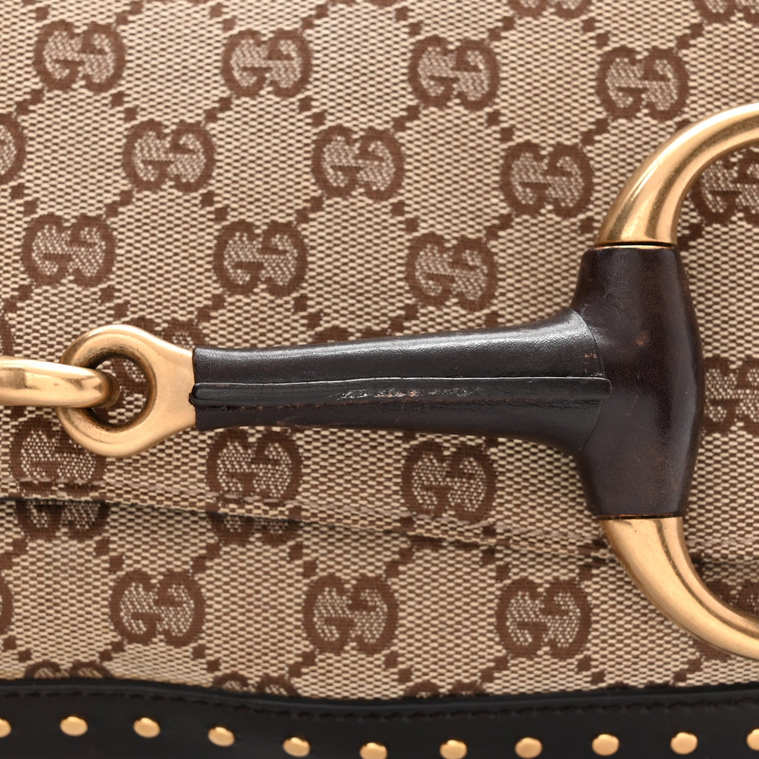 Gucci Monogram Horsebit Clutch Dark Brown 13 of 18