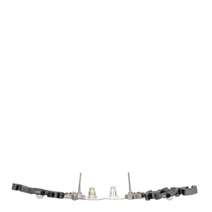 Chanel Ruthenium Crystal Pearl CC Drop Earrings 4 of 5