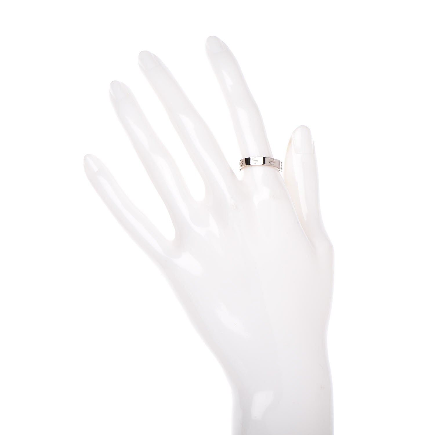 Cartier 18K White Gold 3.5mm LOVE Wedding Band Ring 54 6.75 2 of 5