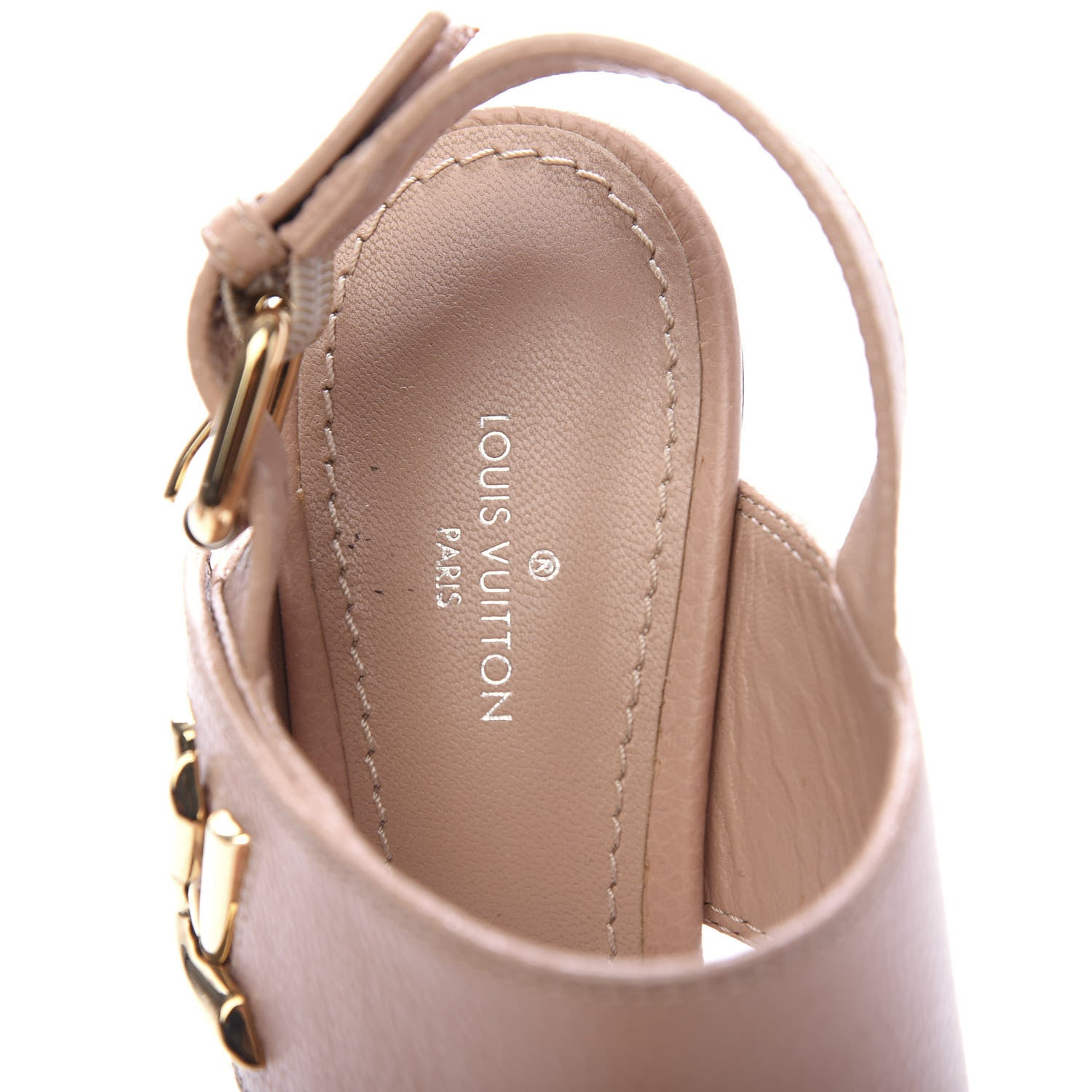Louis Vuitton Grained Calfskin Horizon Sandals 36 Beige 6 of 9