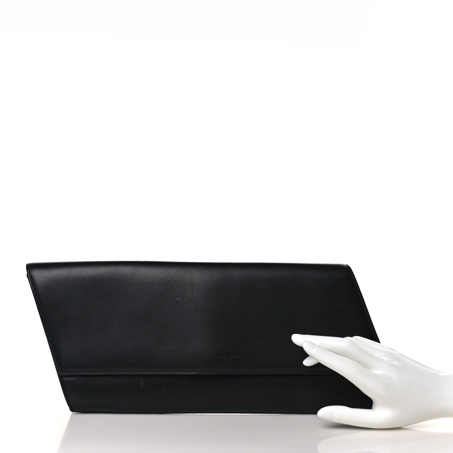 Calfskin Diagonal Clutch Black