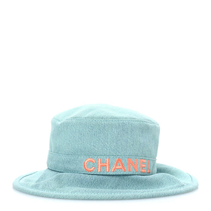 Chanel Denim Logo Bucket Hat S Light Blue 1 of 10