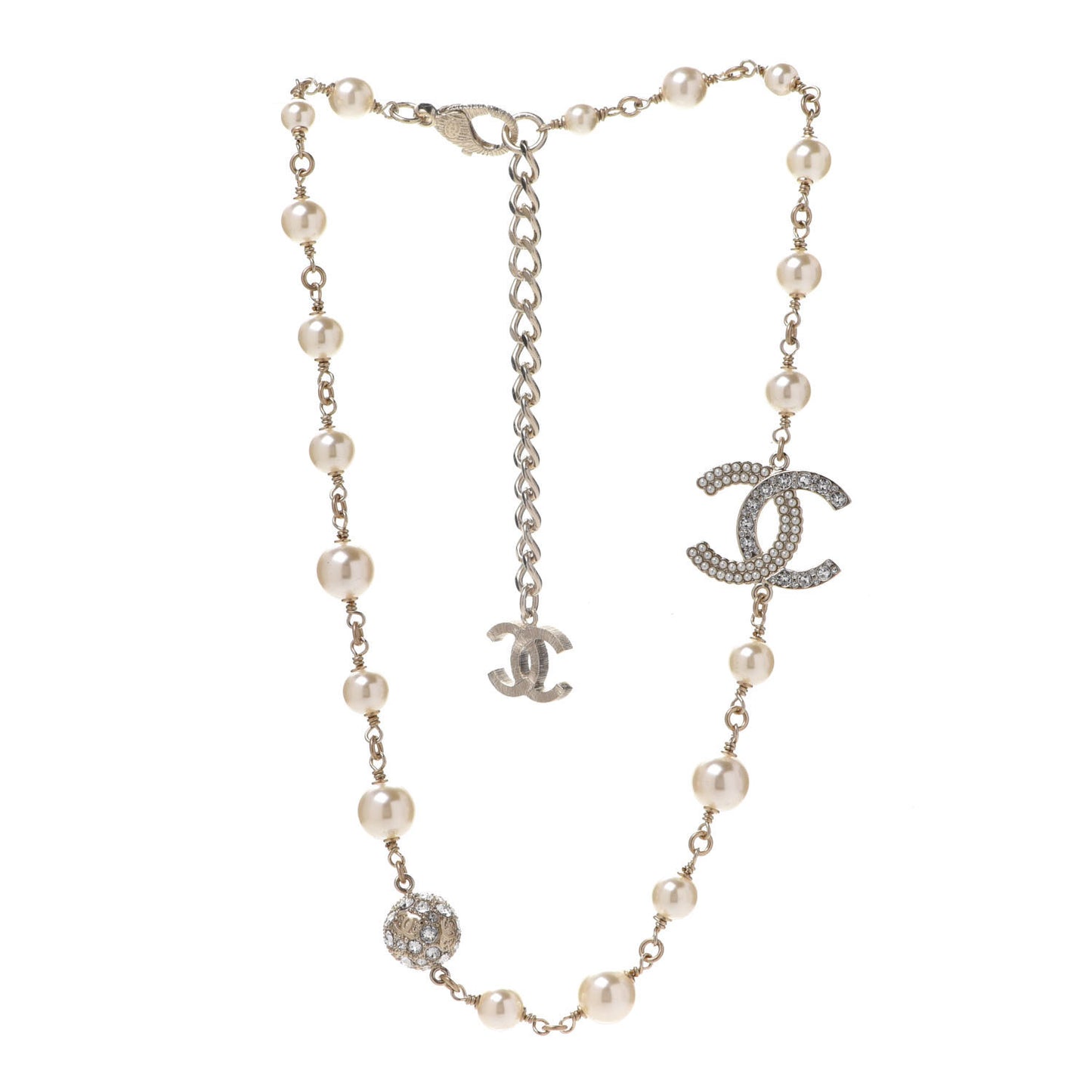 Pearl CC Short Necklace Gold