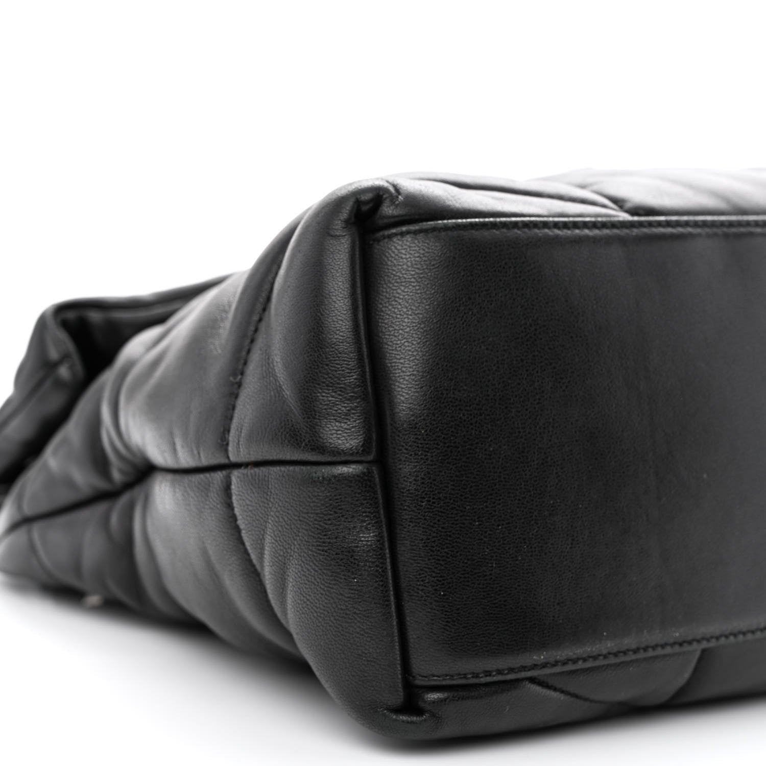 Saint Laurent Lambskin Quilted Monogram Monochrome Medium Loulou Puffer Chain Satchel Black 9 of 11