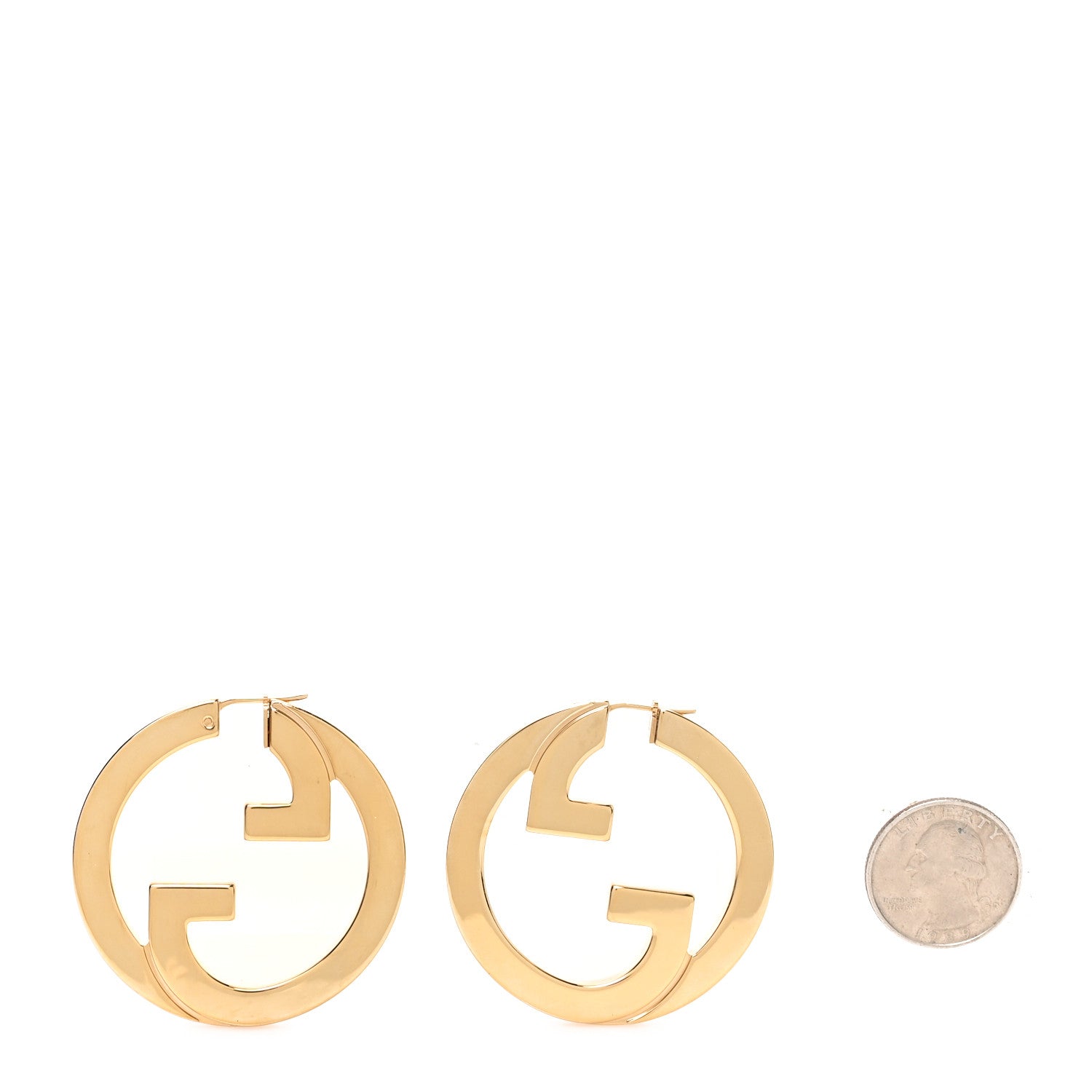 Gucci Metal Blondie Hoop Earrings Gold 2 of 5