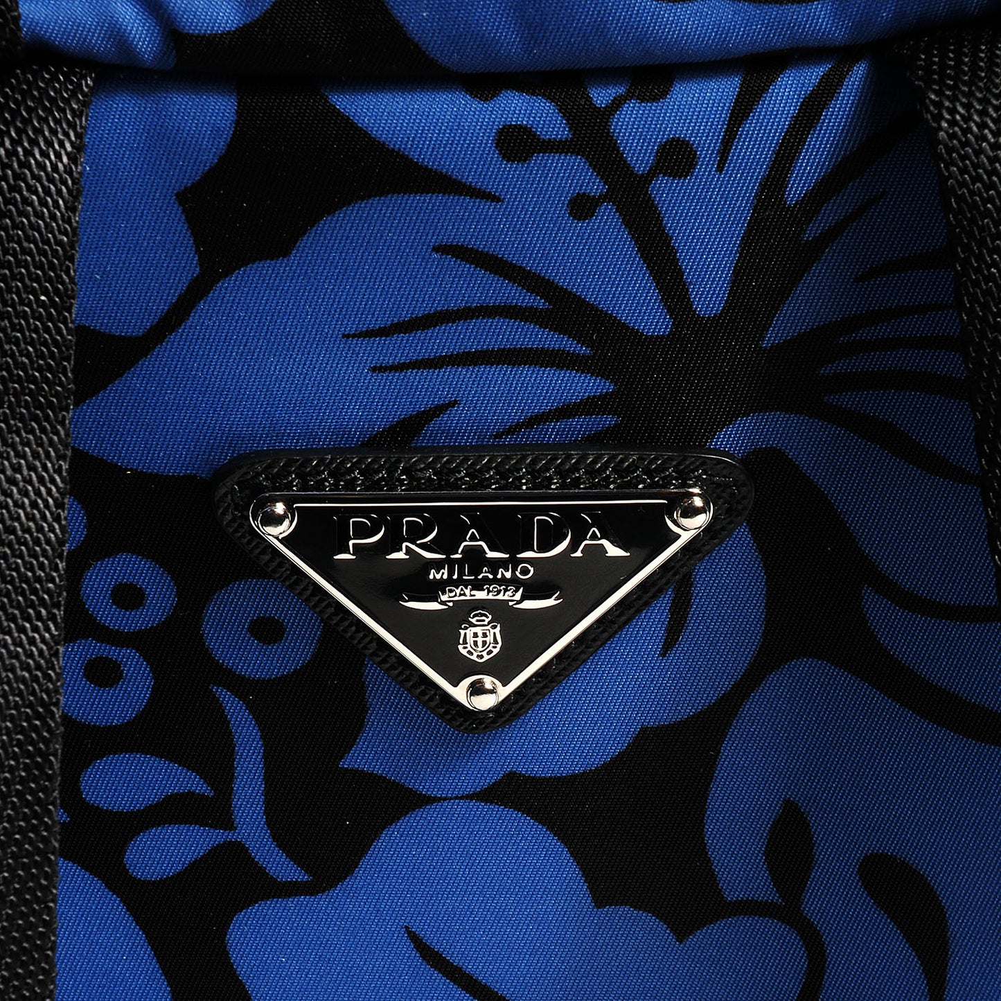 Tessuto Hibiscus Print Double Buckle Backpack Blue