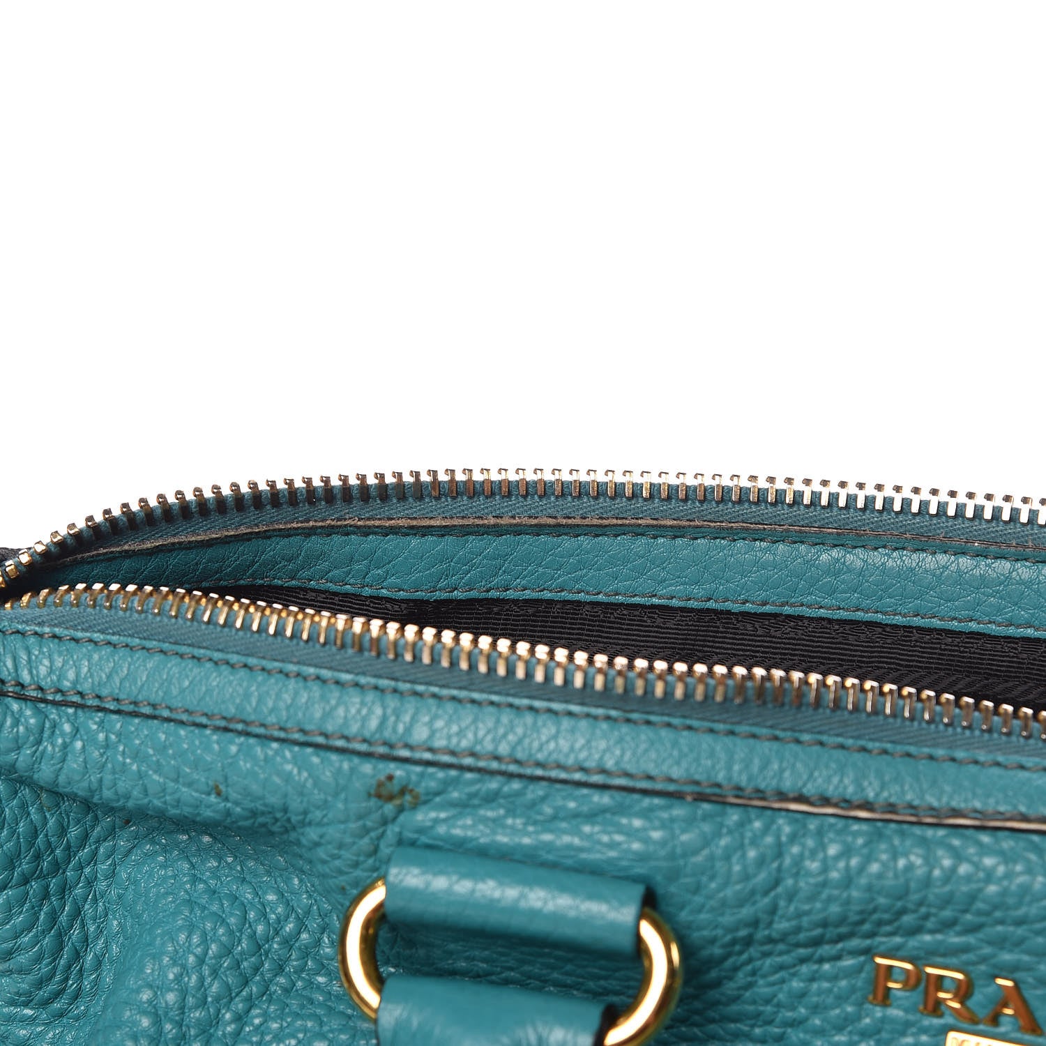 Prada Vitello Daino Shopping Satchel Voyage Turchese 22 of 22