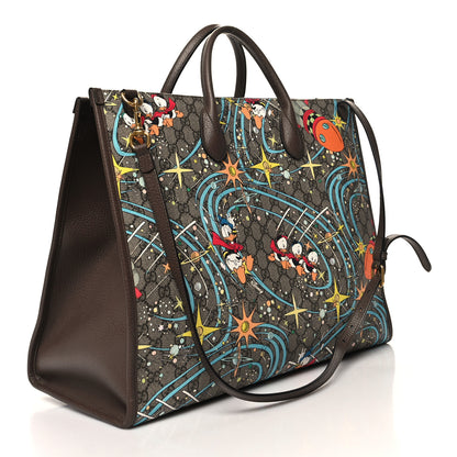 Gucci X DISNEY GG Supreme Monogram Donald Duck Retro Interlocking G Shopping Tote Beige Multicolor New Acero 3 of 13