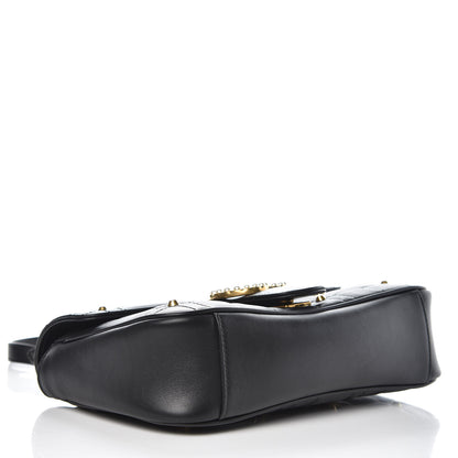 Gucci Calfskin Matelasse Studded Small Pearly GG Marmont Shoulder Bag Black 4 of 8
