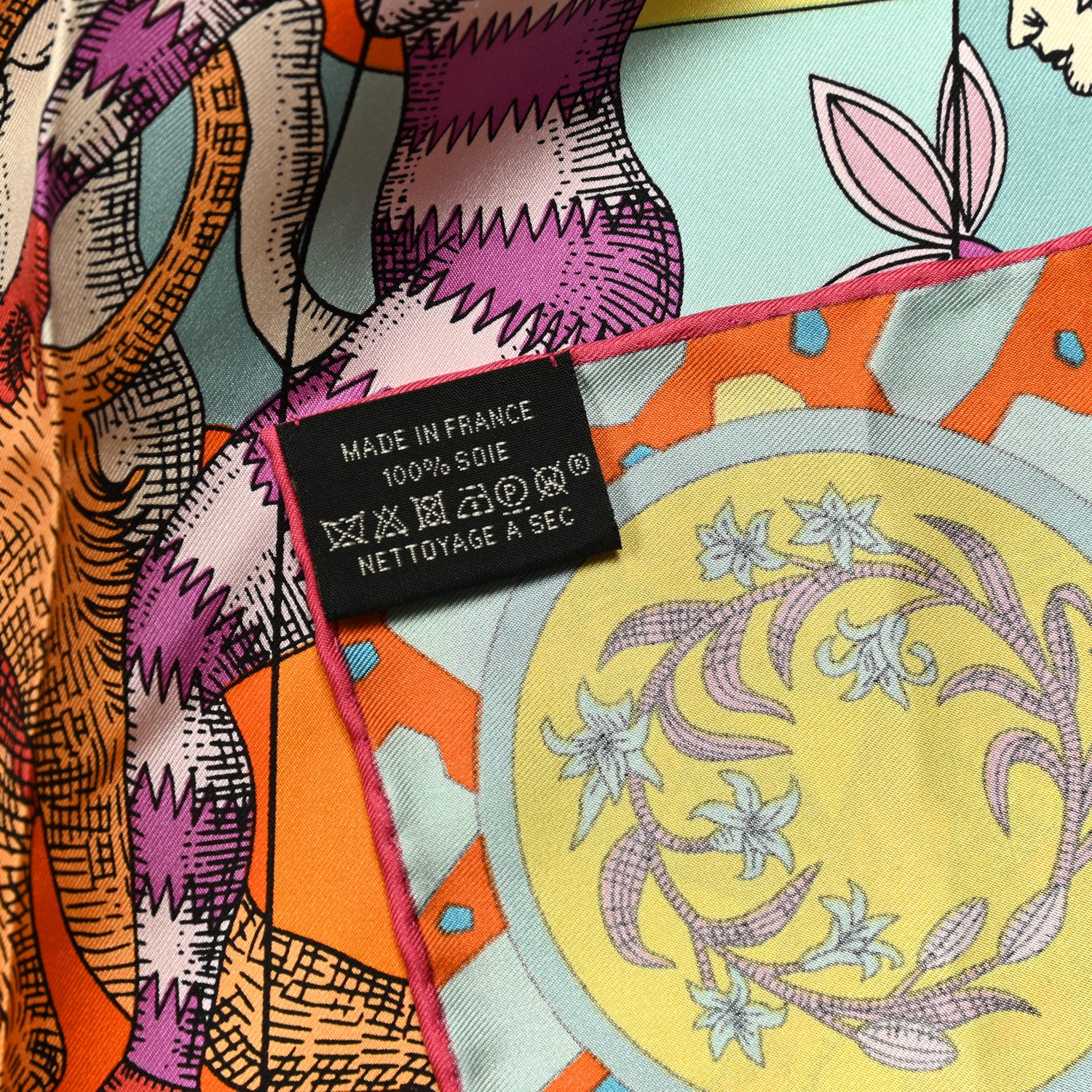 Hermes Silk La Danse Des Amazones Scarf 90 Vert Orange Multicolor 3 of 6