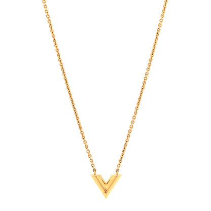 Louis Vuitton Brass Essential V Necklace Gold 1 of 6