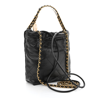Chanel Shiny Caviar Quilted Monochrome Mini Chanel 22 Black 3 of 11