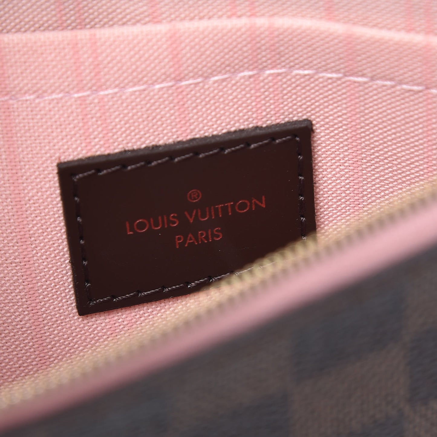 Damier Ebene Neverfull MM GM Pochette Rose Ballerine