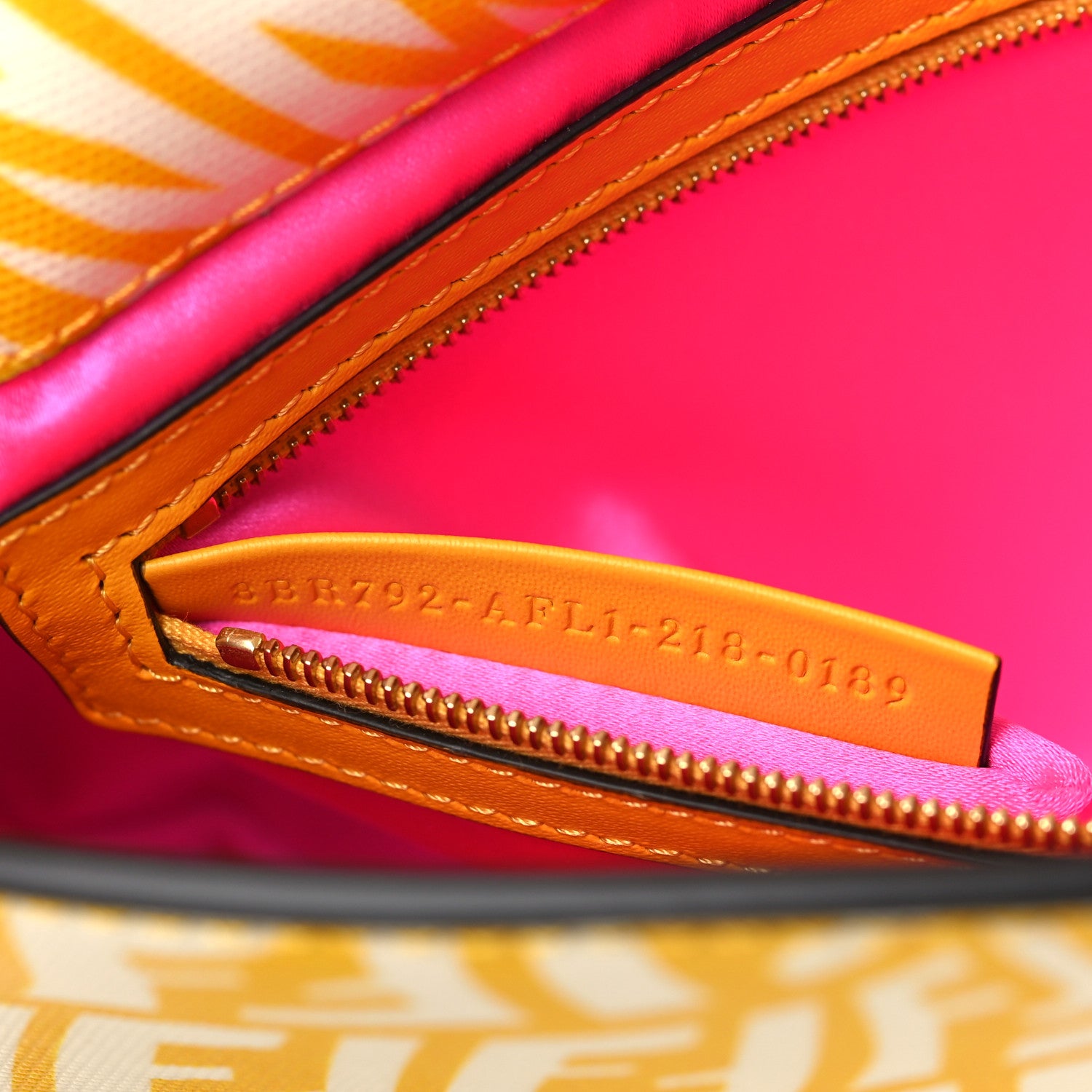 Fendi X SARAH COLEMAN Glazed Canvas Vitello King FF Vertigo Baguette 1997 Mimosa White 7 of 9