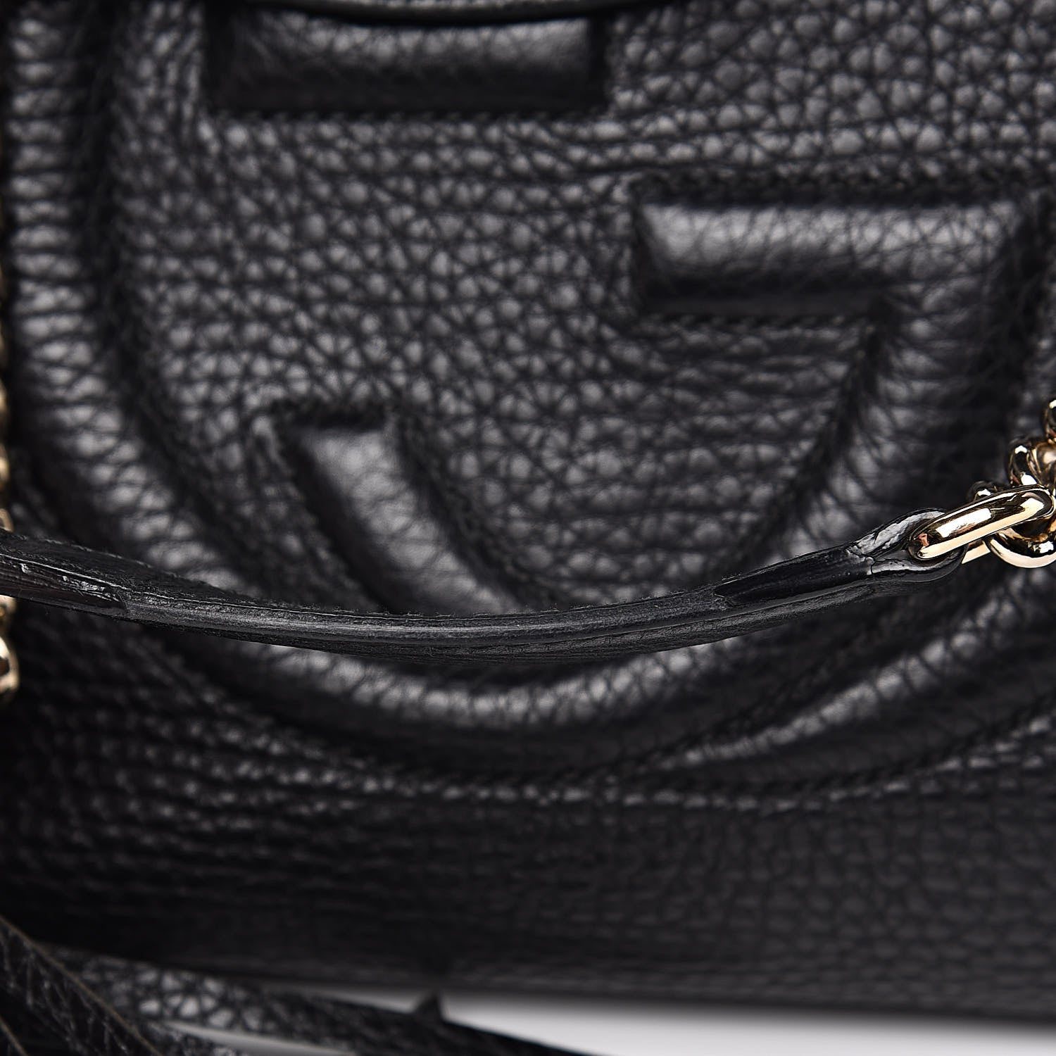 Gucci Pebbled Calfskin Medium Soho Chain Shoulder Bag Black 12 of 14