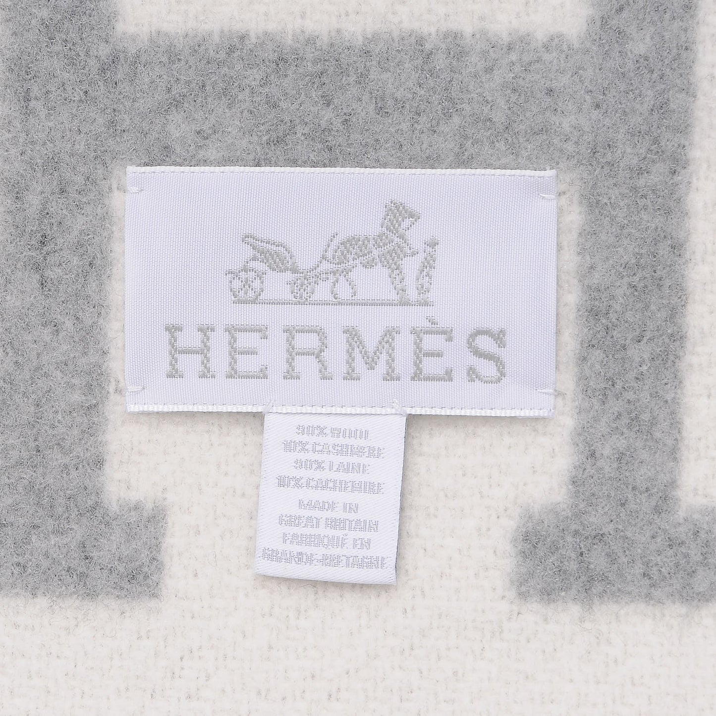 Wool Cashmere Avalon III Blanket Ecru Gris Clair
