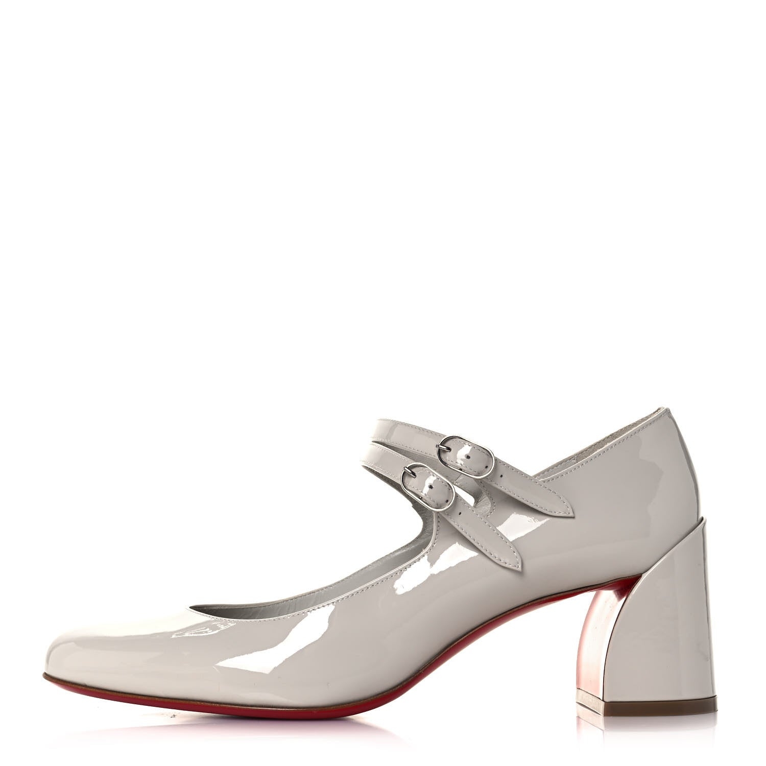 Christian Louboutin Patent Miss Jane Mary Janes 55 Pumps 38.5 White 1 of 7